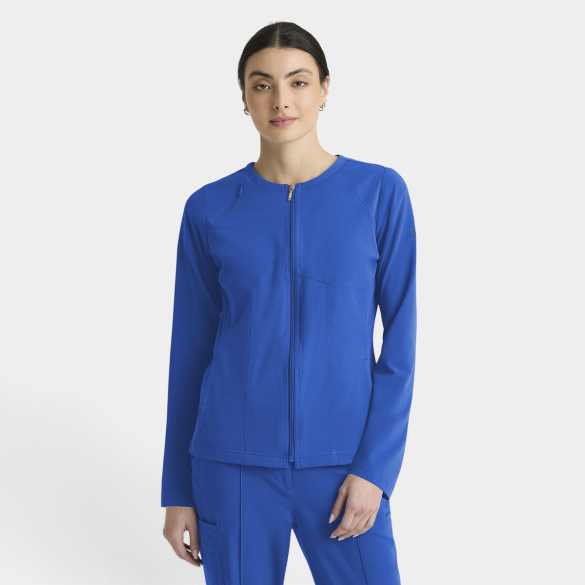 Spring 5-Pocket Round Neck Zip-Front Warm-Up Jacket | GRGW937