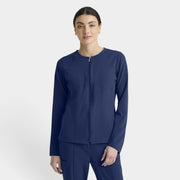 Spring 5-Pocket Round Neck Zip-Front Warm-Up Jacket | GRGW937