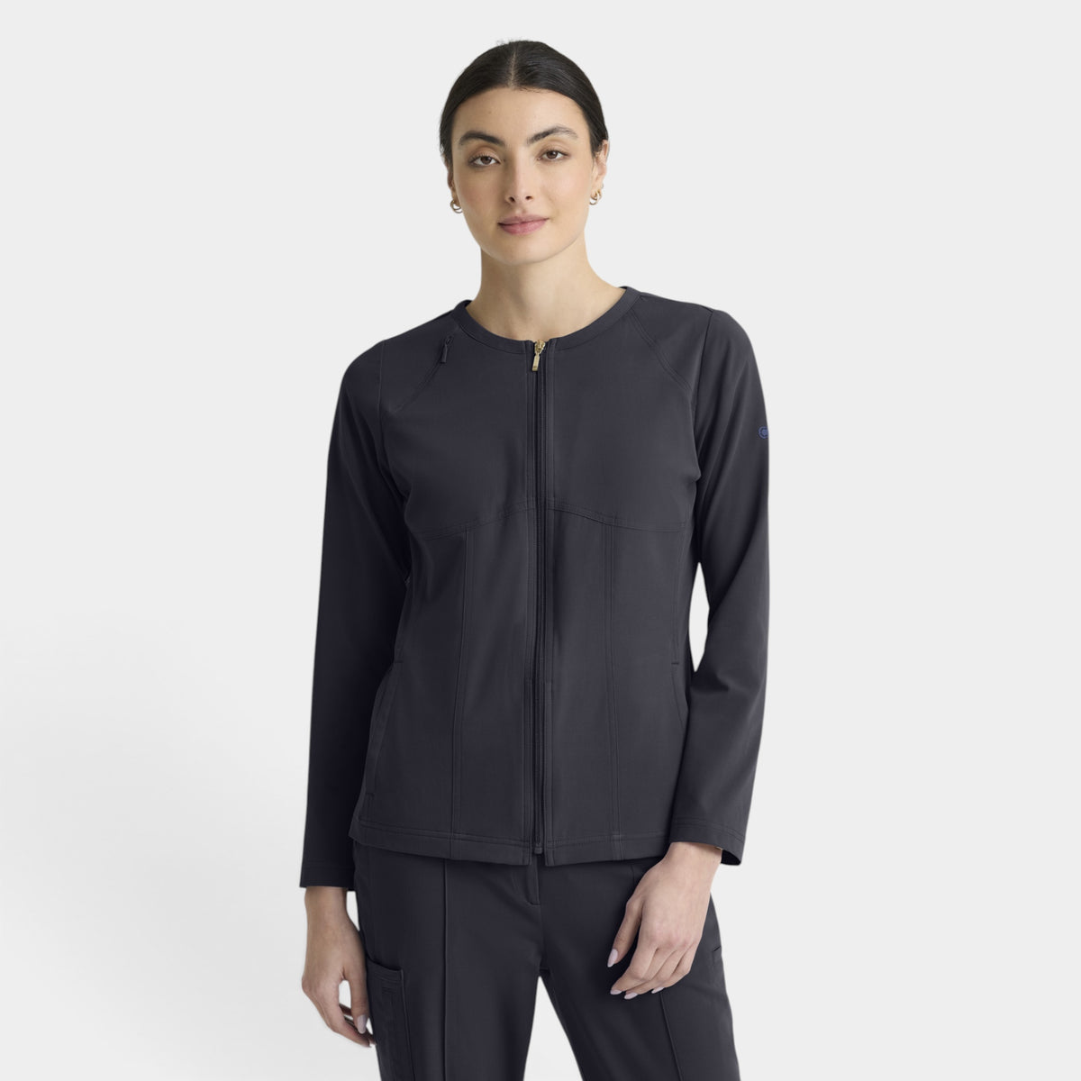 Spring 5-Pocket Round Neck Zip-Front Warm-Up Jacket | GRGW937