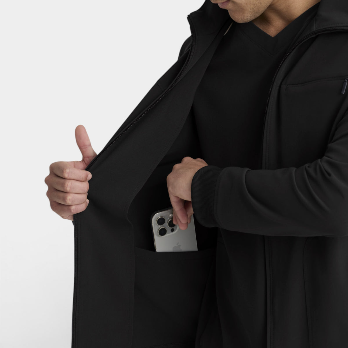 Phoenix 5-Pocket Collared Zip-Front Warm-Up Jacket | GRGW938