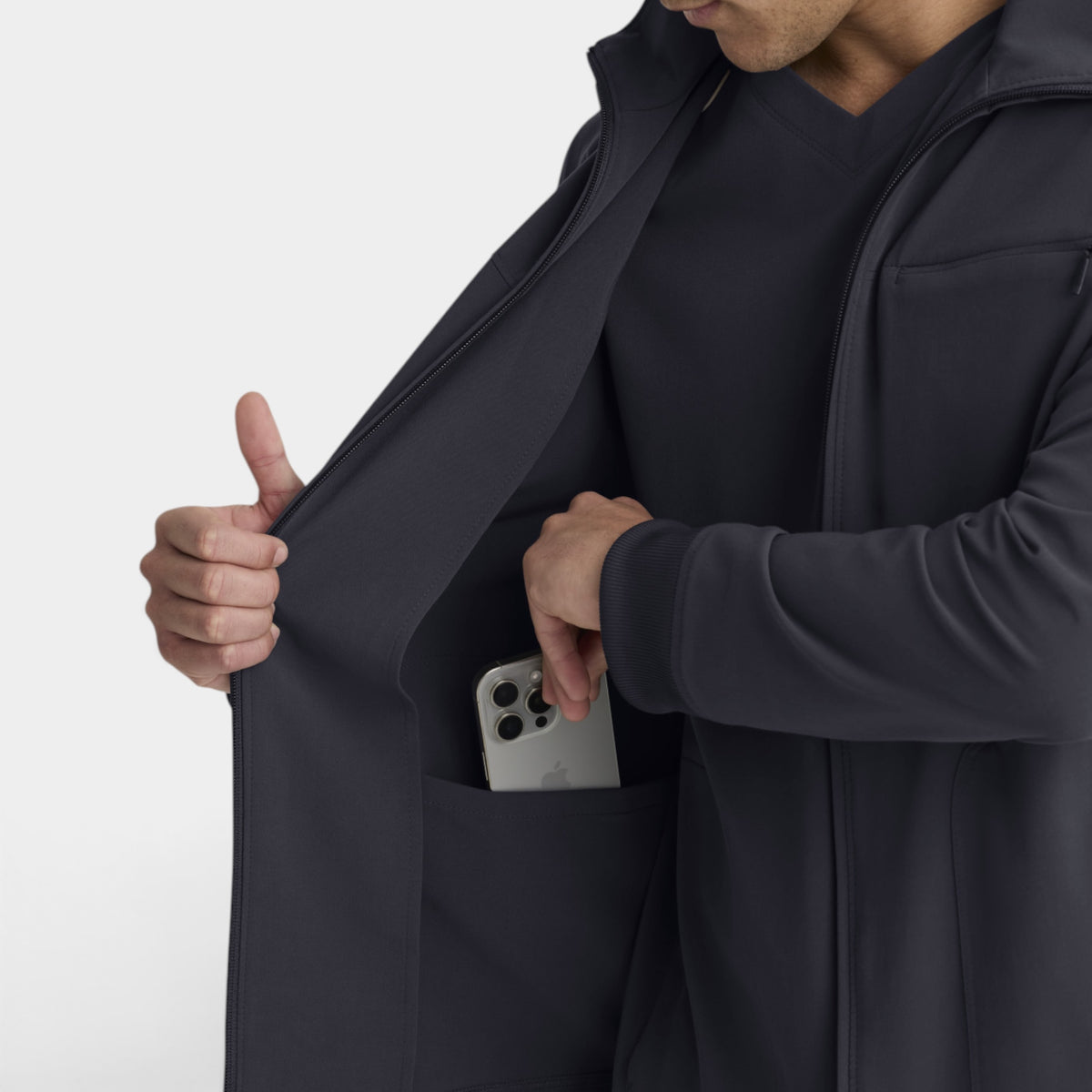 Phoenix 5-Pocket Collared Zip-Front Warm-Up Jacket | GRGW938