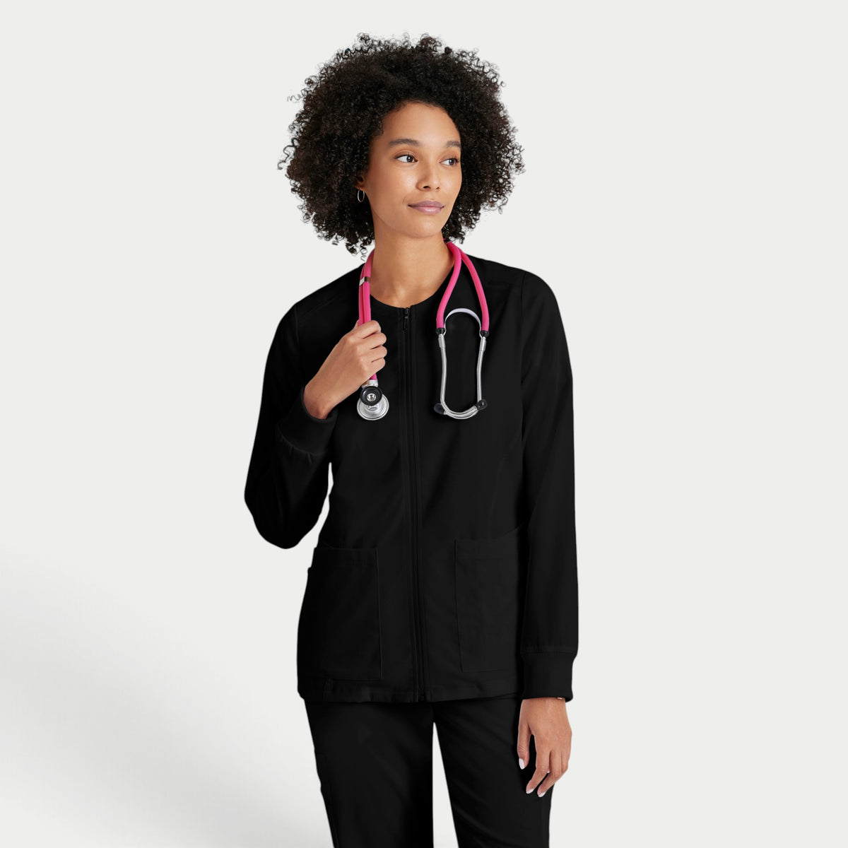 Gianna 5-Pocket Crewneck Scrub Jacket | GRSW873