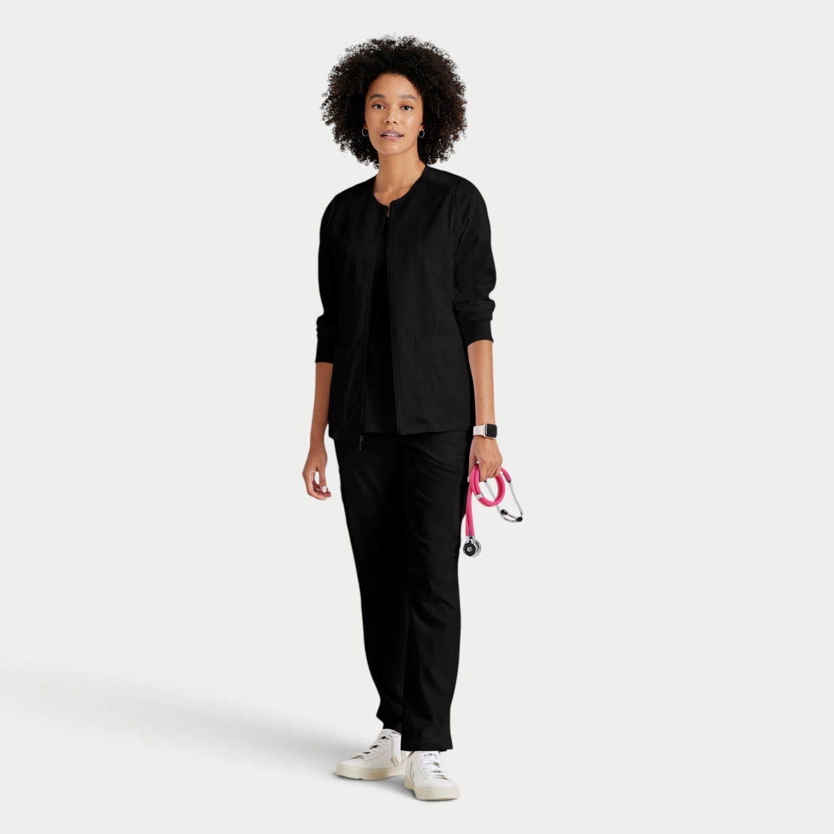 Gianna 5-Pocket Crewneck Scrub Jacket | GRSW873