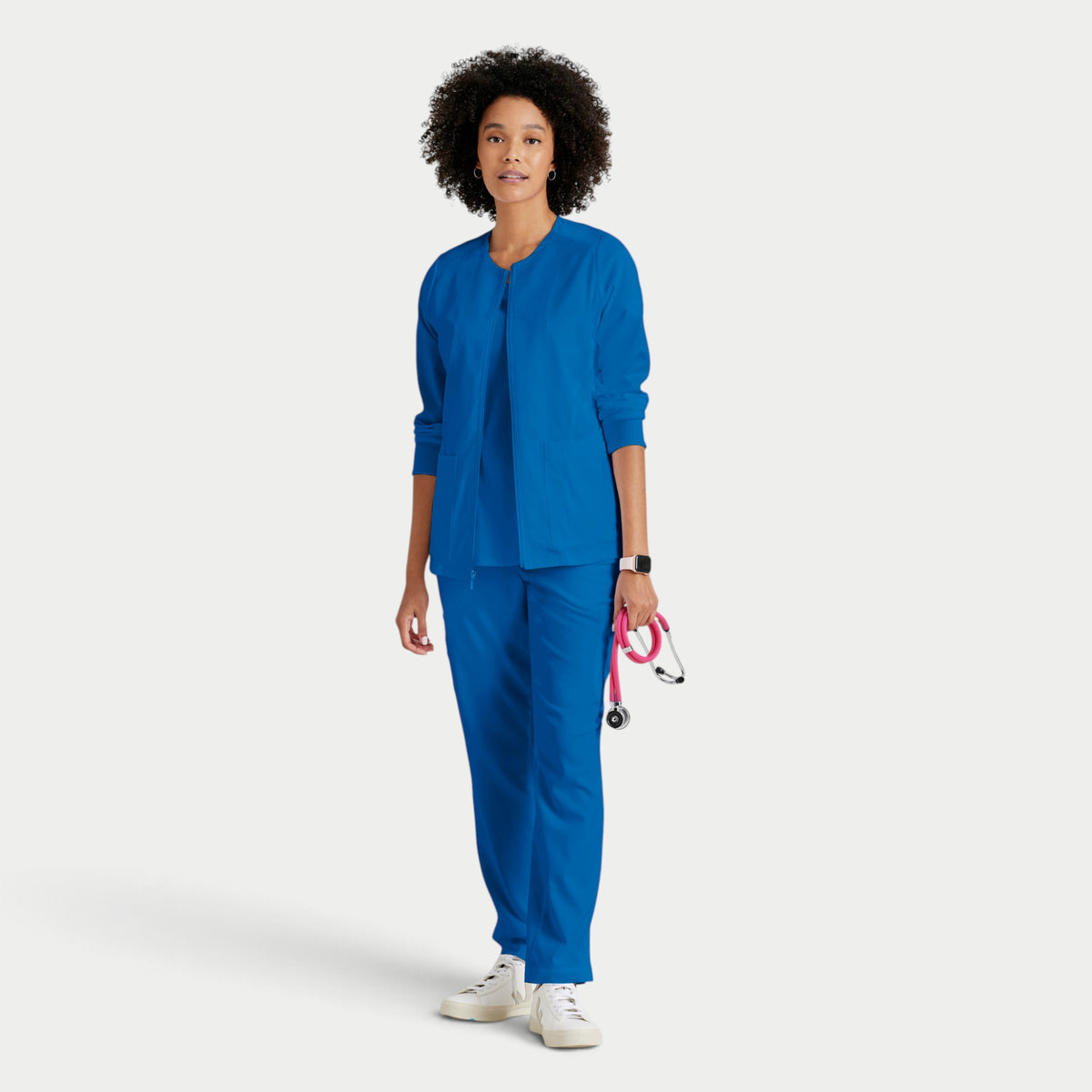 Gianna 5-Pocket Crewneck Scrub Jacket | GRSW873