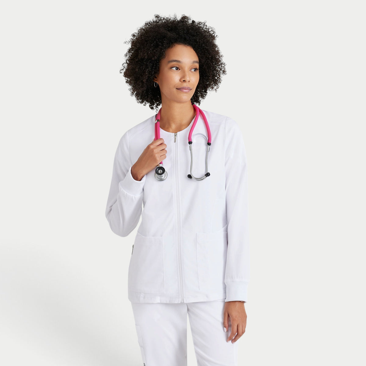 Gianna 5-Pocket Crewneck Scrub Jacket | GRSW873