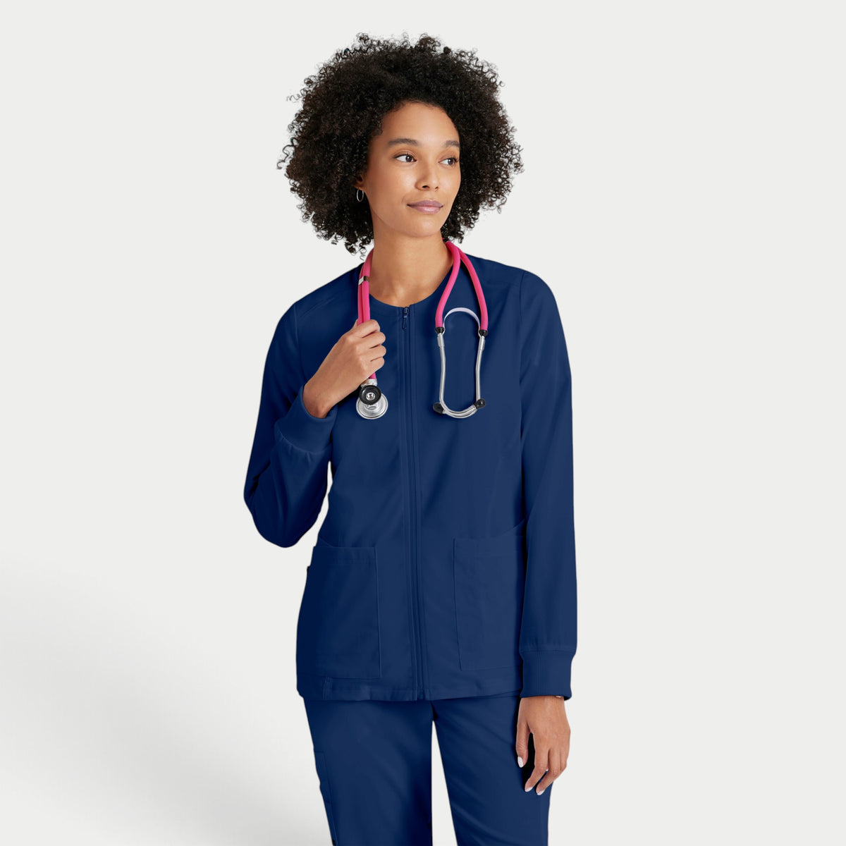 Gianna 5-Pocket Crewneck Scrub Jacket | GRSW873