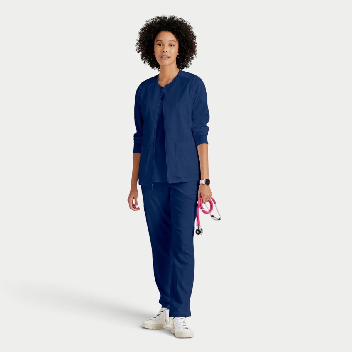 Gianna 5-Pocket Crewneck Scrub Jacket | GRSW873