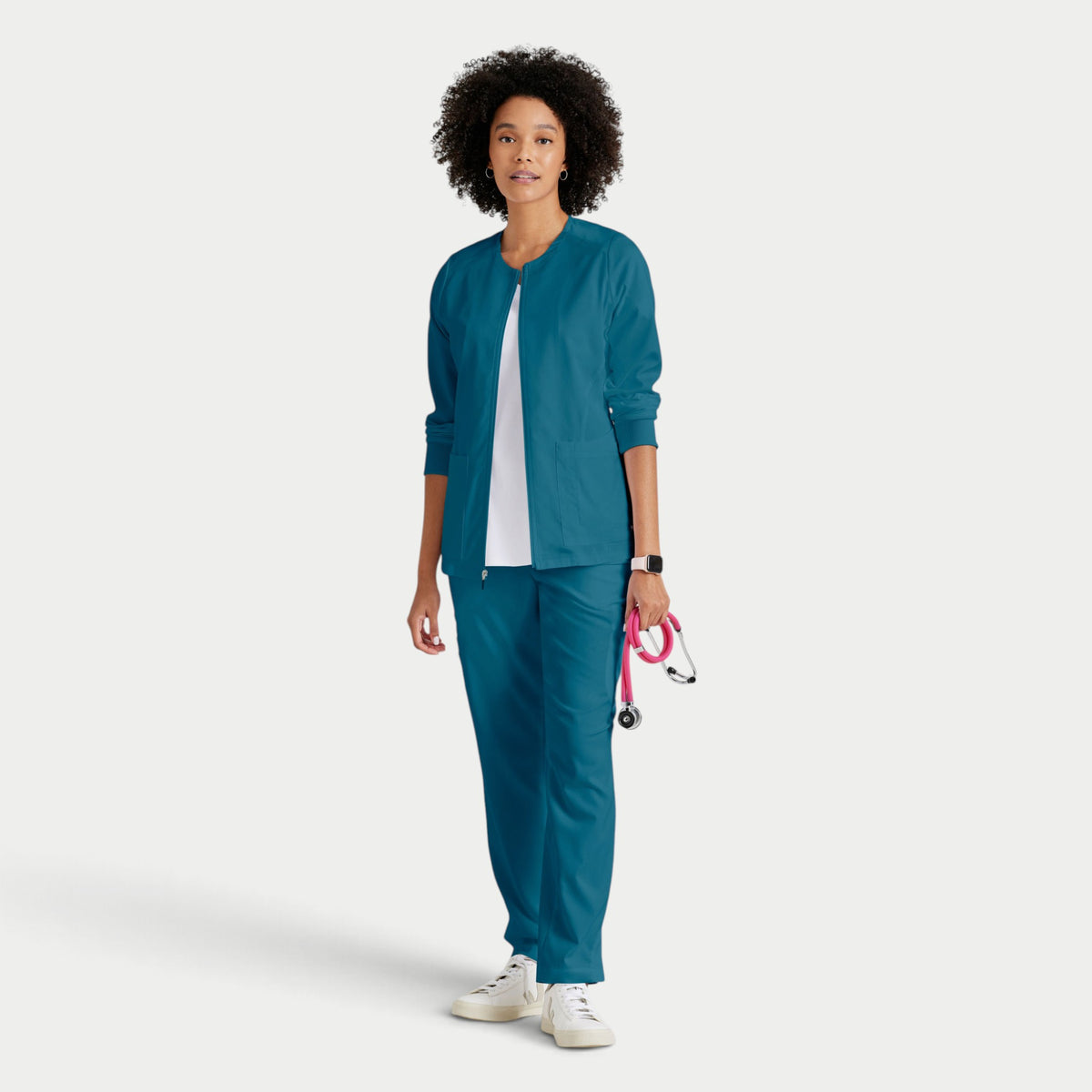 Gianna 5-Pocket Crewneck Scrub Jacket | GRSW873