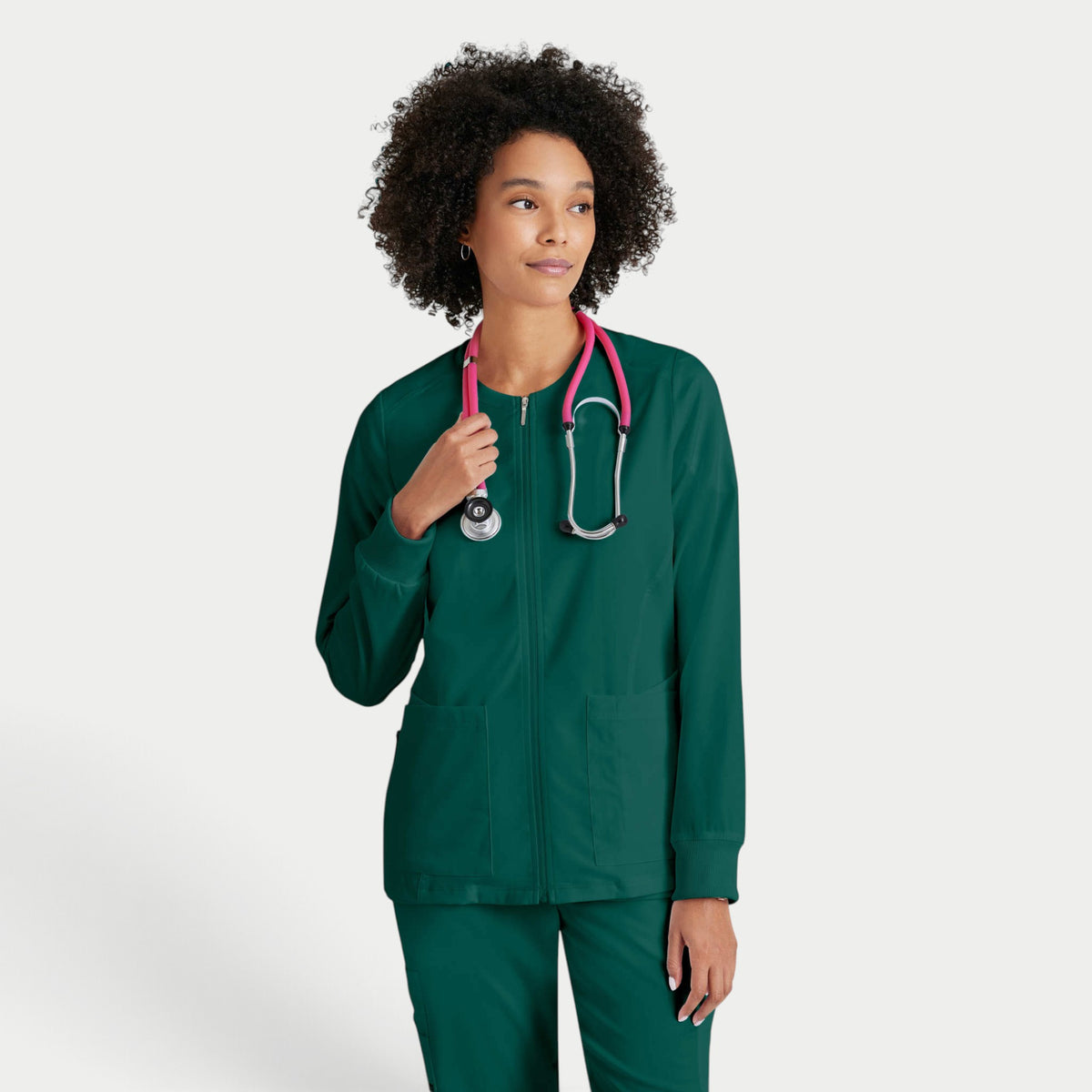 Gianna 5-Pocket Crewneck Scrub Jacket | GRSW873