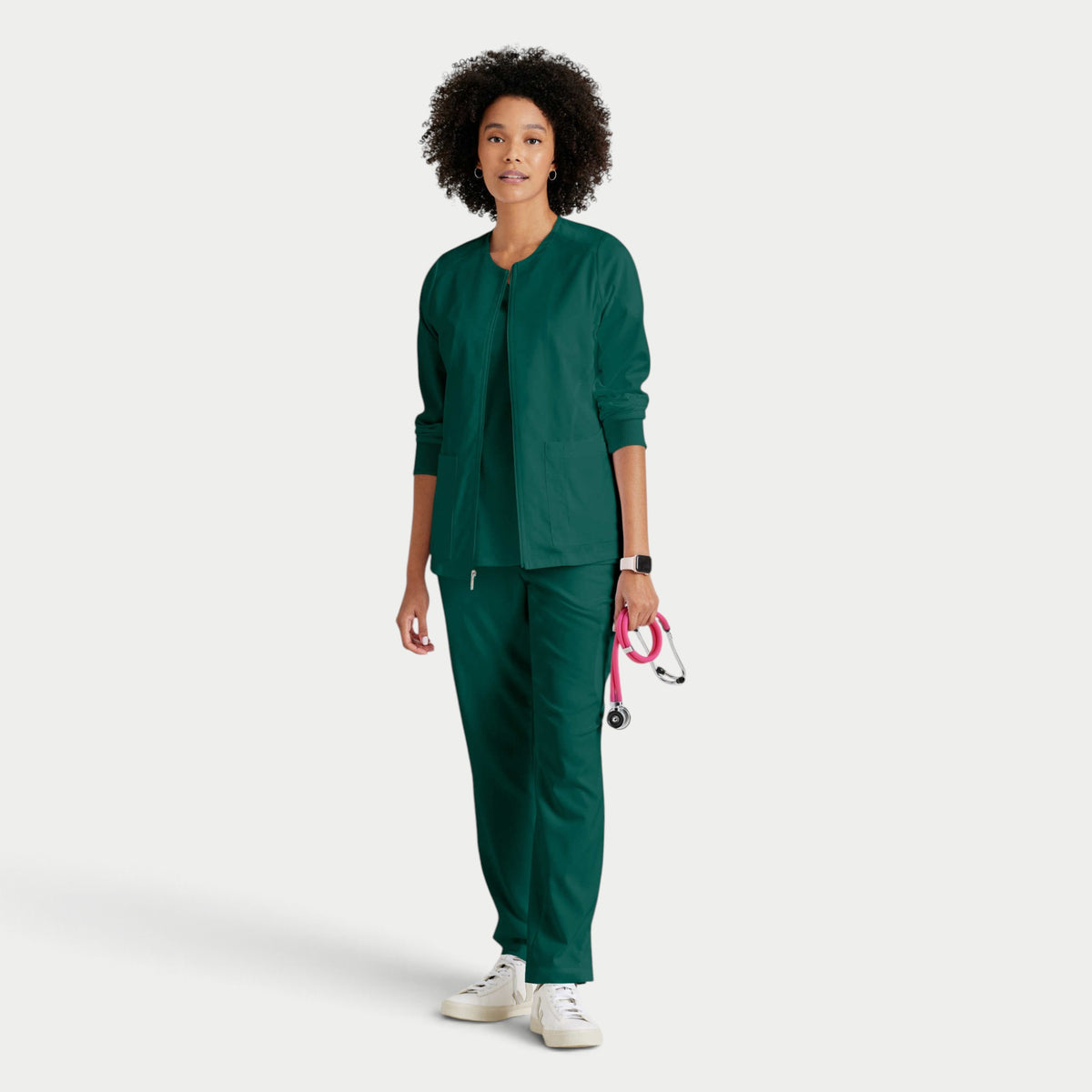 Gianna 5-Pocket Crewneck Scrub Jacket | GRSW873