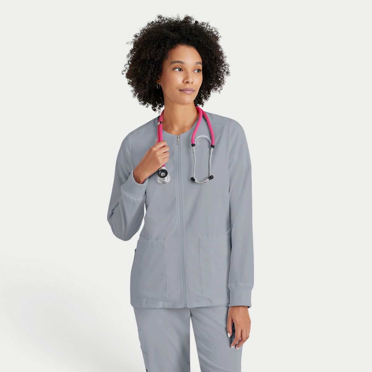Gianna 5-Pocket Crewneck Scrub Jacket | GRSW873