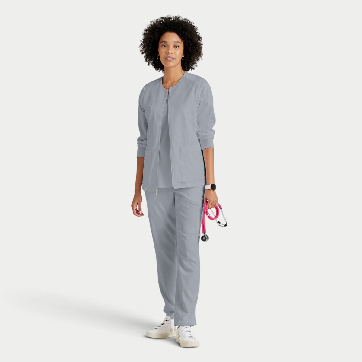 Gianna 5-Pocket Crewneck Scrub Jacket | GRSW873