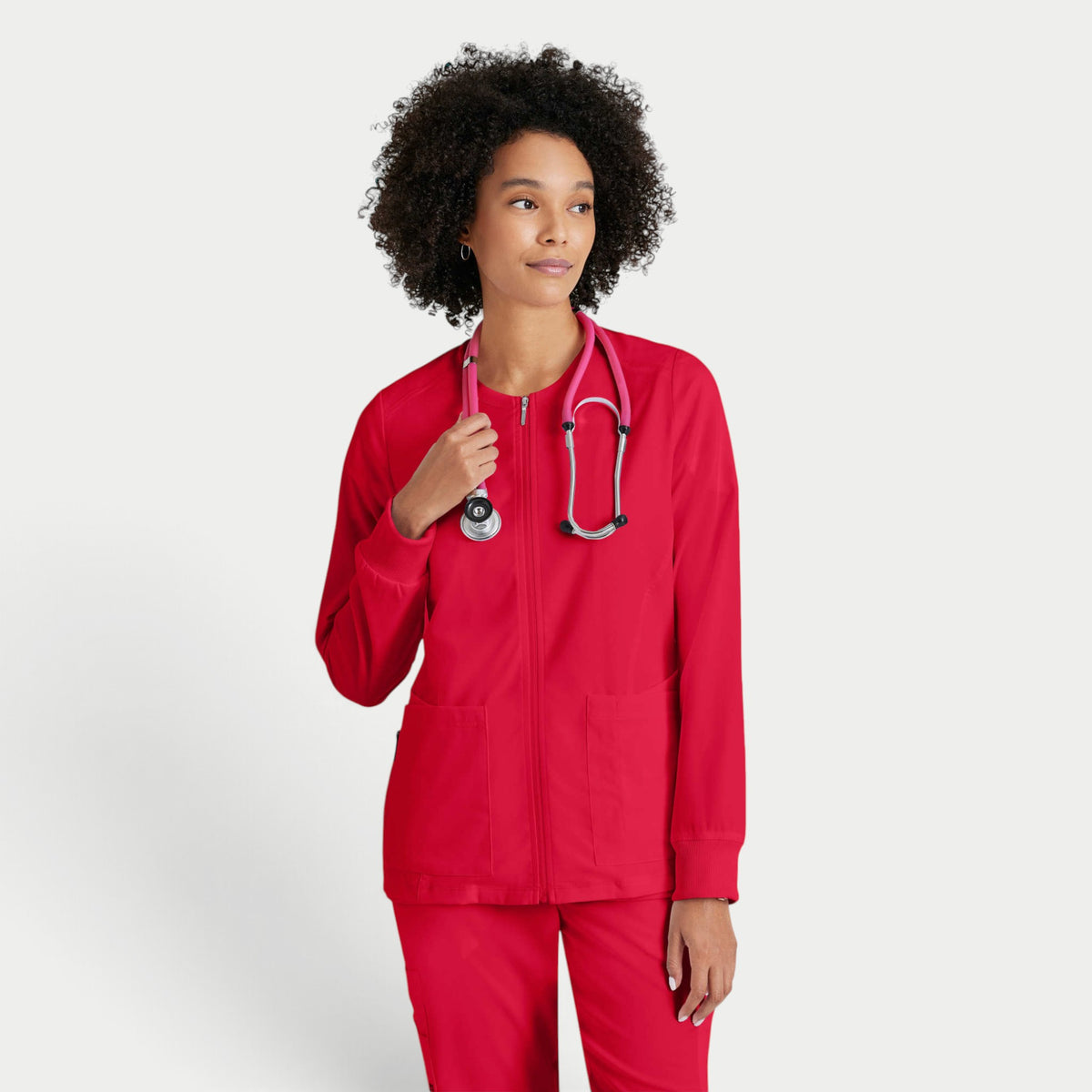 Gianna 5-Pocket Crewneck Scrub Jacket | GRSW873