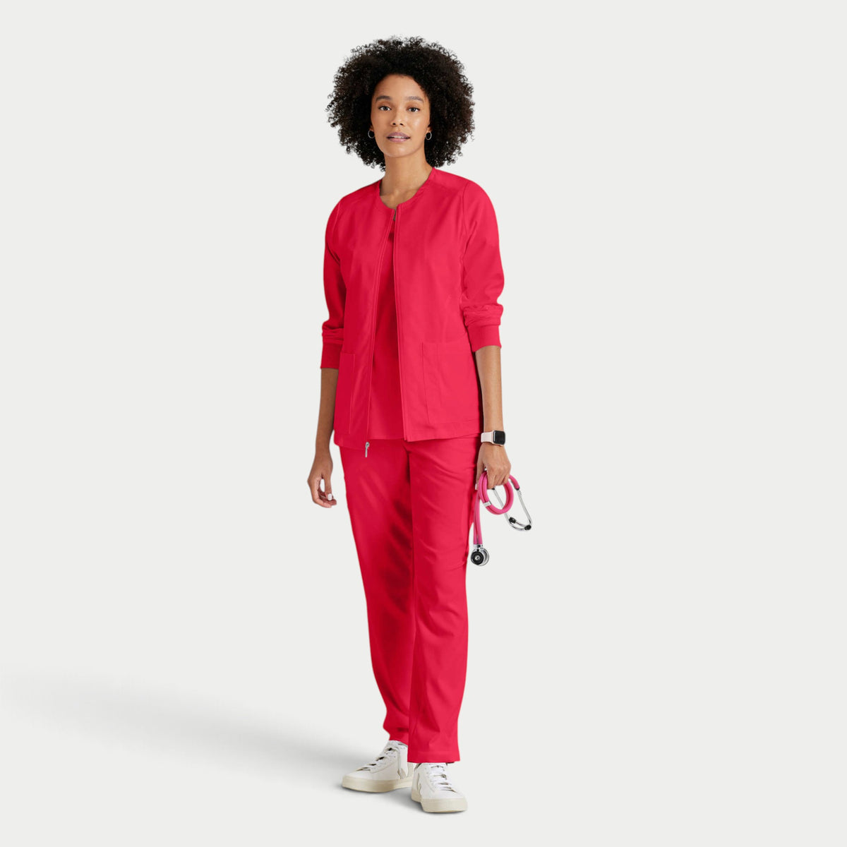 Gianna 5-Pocket Crewneck Scrub Jacket | GRSW873