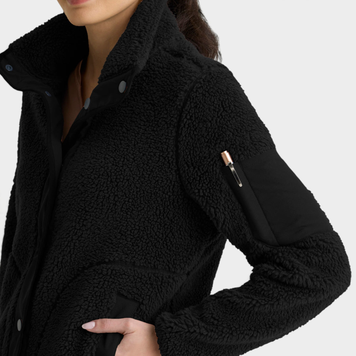 Carol 5-Pocket Snap Front Sherpa Jacket | GRSJ941