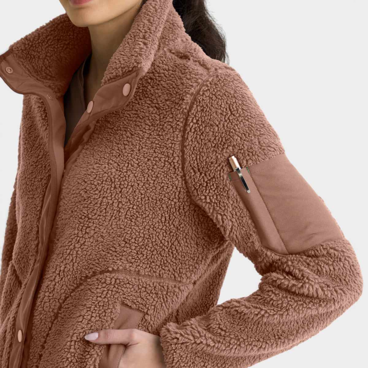 Carol 5-Pocket Snap Front Sherpa Jacket | GRSJ941