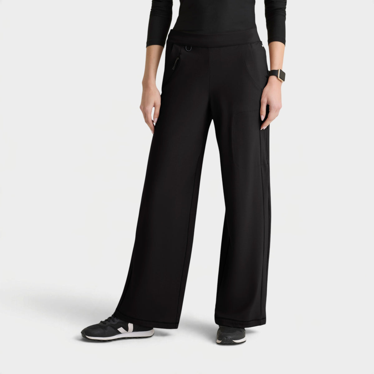 Crystal 6-Pocket Elastic Waistband Wide Leg Pant | GRSP746