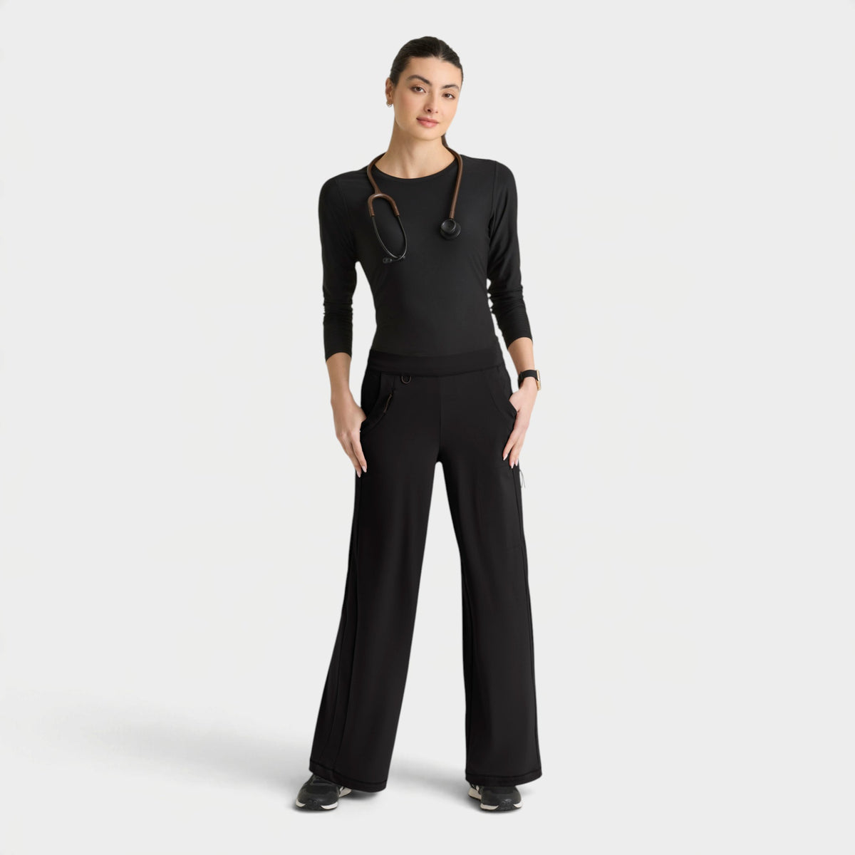 Crystal 6-Pocket Elastic Waistband Wide Leg Pant | GRSP746