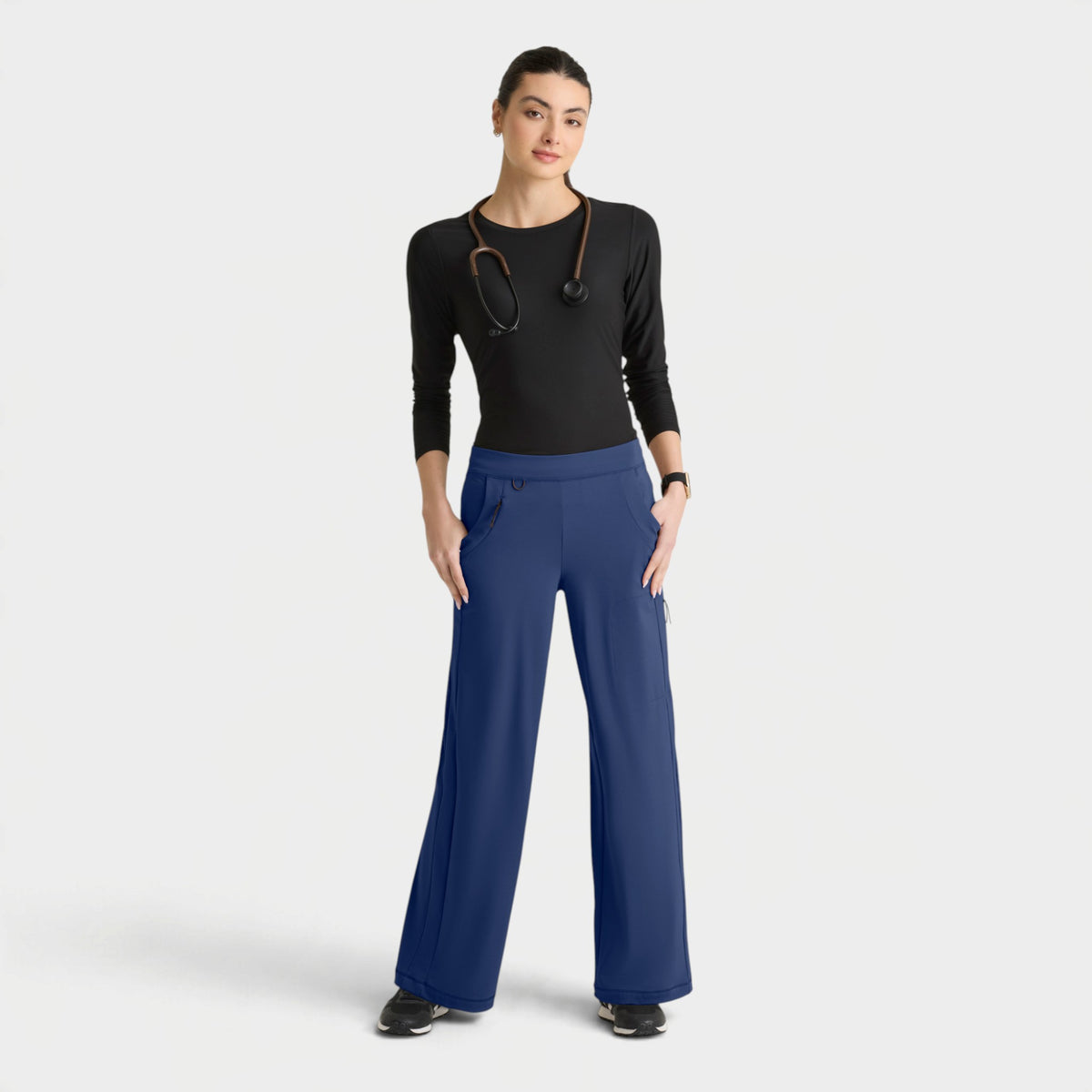 Crystal 6-Pocket Elastic Waistband Wide Leg Pant | GRSP746