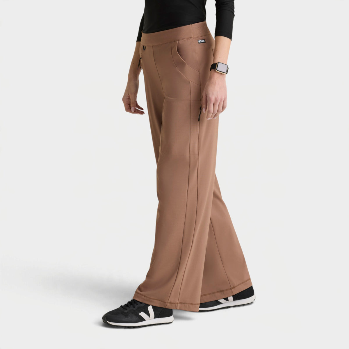 Crystal 6-Pocket Elastic Waistband Wide Leg Pant | GRSP746