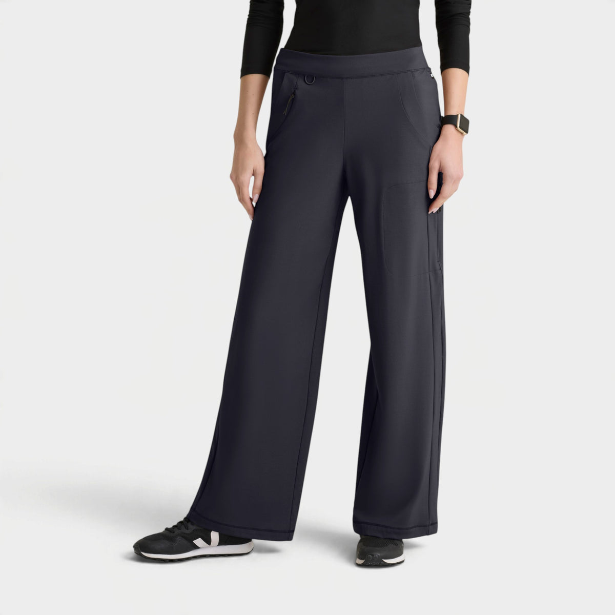 Crystal 6-Pocket Elastic Waistband Wide Leg Pant | GRSP746