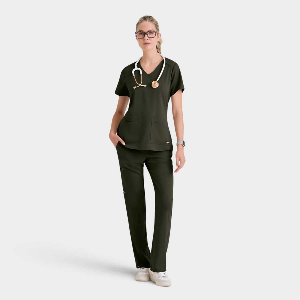 Emma 4-Pocket V-Neck Scrub Top | GRST011
