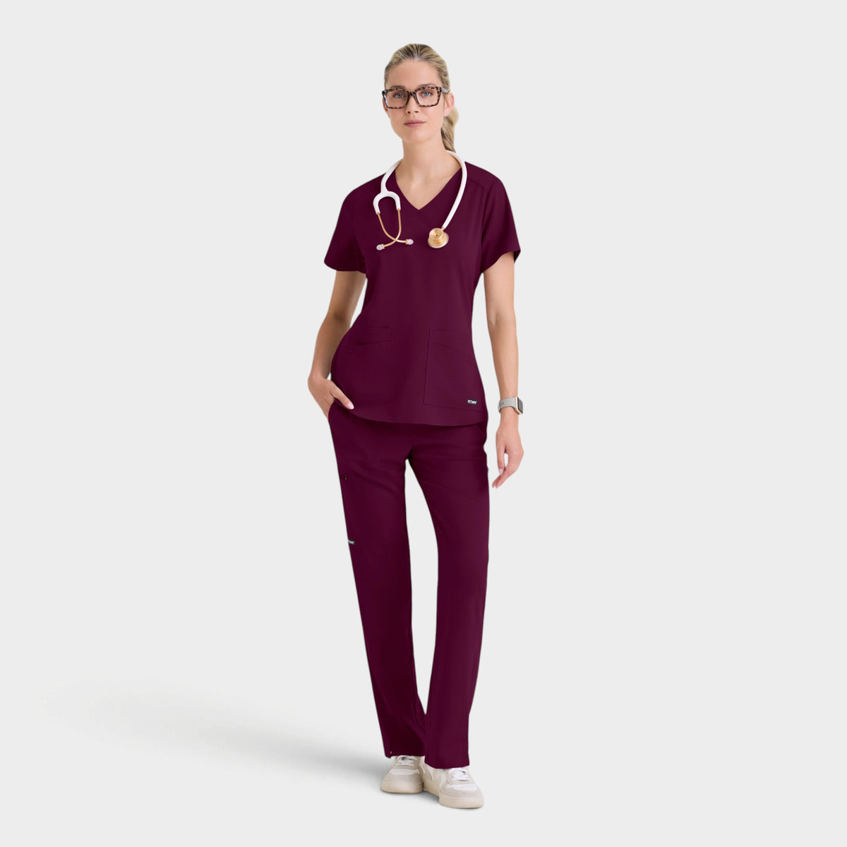 Emma 4-Pocket V-Neck Scrub Top | GRST011