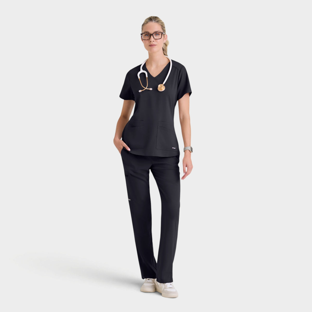 Emma 4-Pocket V-Neck Scrub Top | GRST011