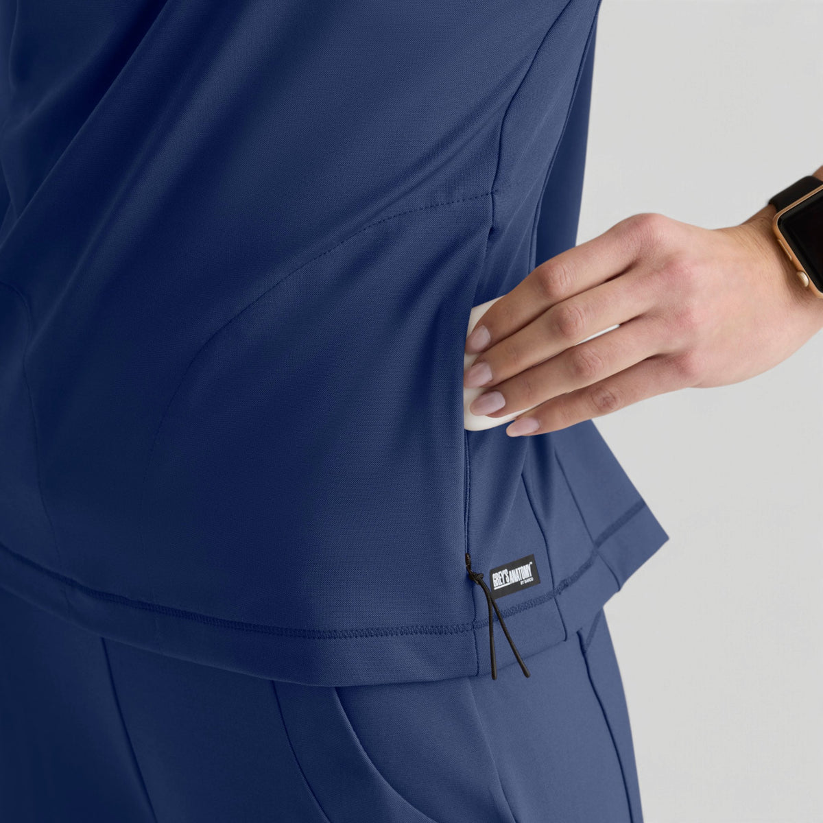 Crystal 3-Pocket Mock Neck Zip-Placket Top | GRST319