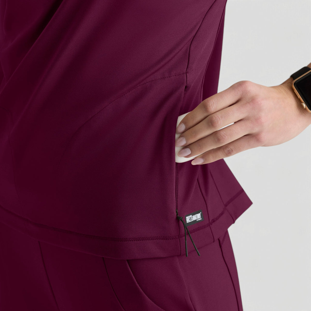 Crystal 3-Pocket Mock Neck Zip-Placket Top | GRST319