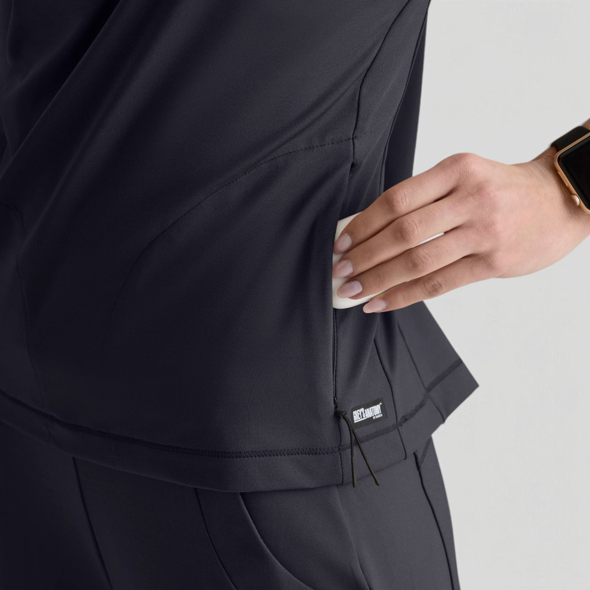 Crystal 3-Pocket Mock Neck Zip-Placket Top | GRST319