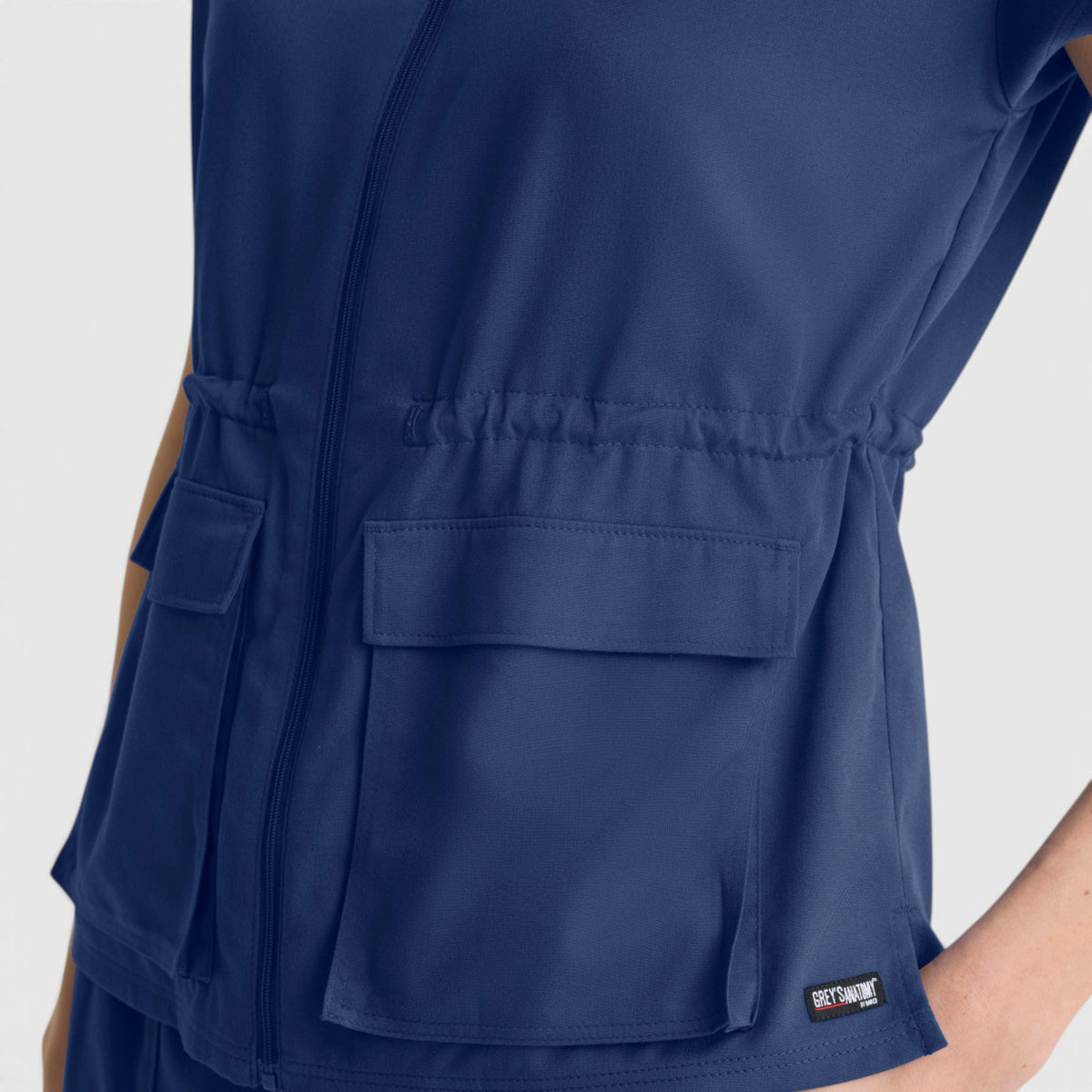 Nina 2-Pocket Mock Neck Zip Front Top | GRST324