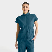Nina 2-Pocket Mock Neck Zip Front Top | GRST324