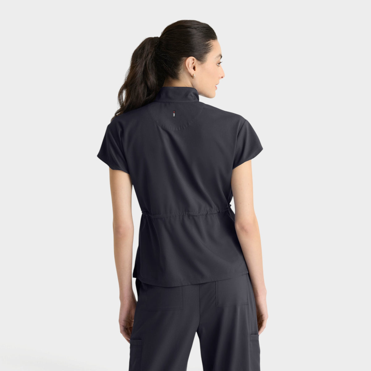 Nina 2-Pocket Mock Neck Zip Front Top | GRST324