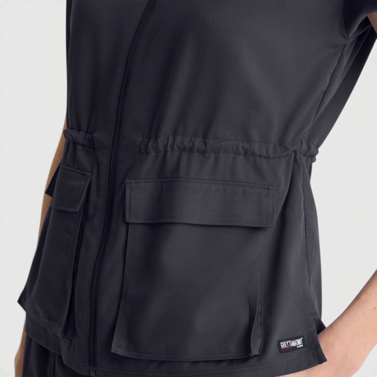Nina 2-Pocket Mock Neck Zip Front Top | GRST324