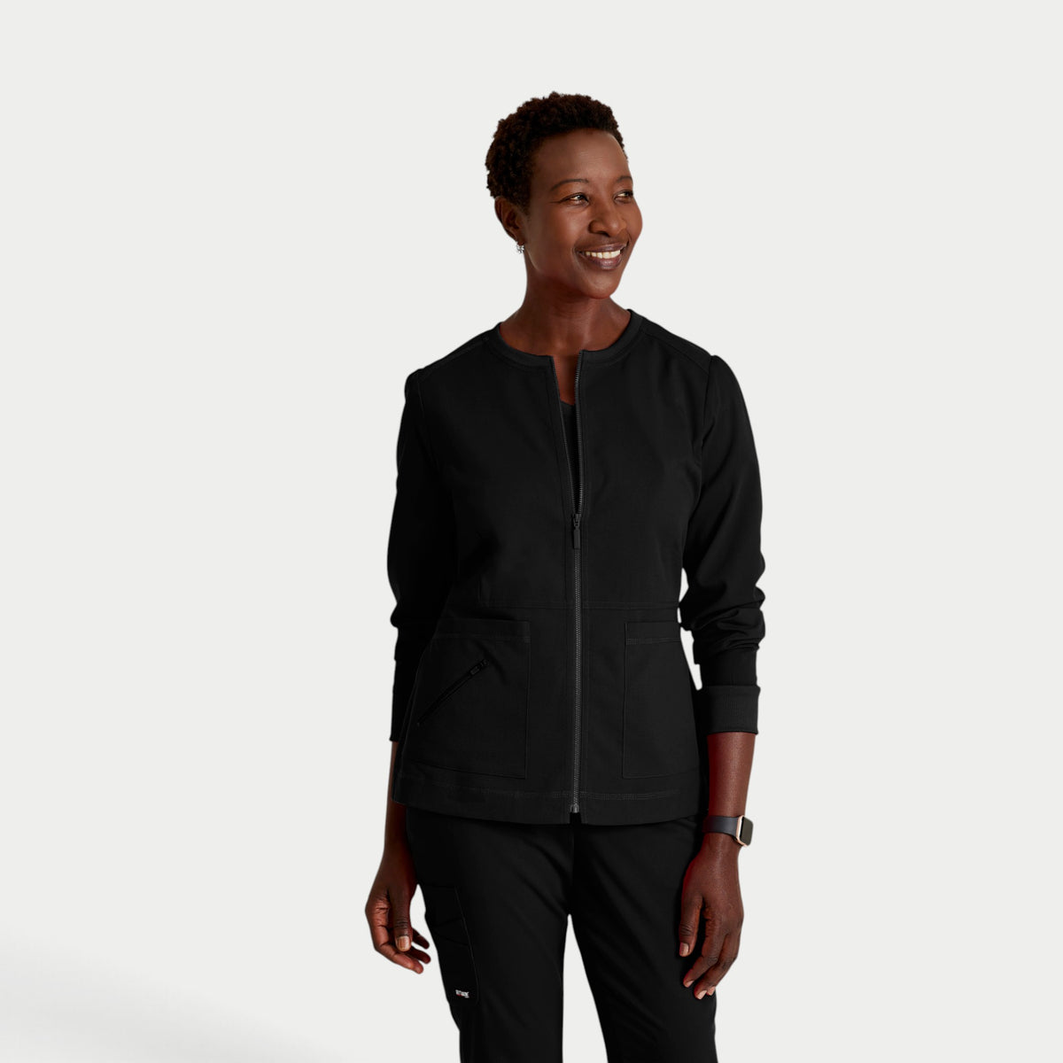 Millie 3-Pocket Crewneck Scrub Jacket | GRSW017