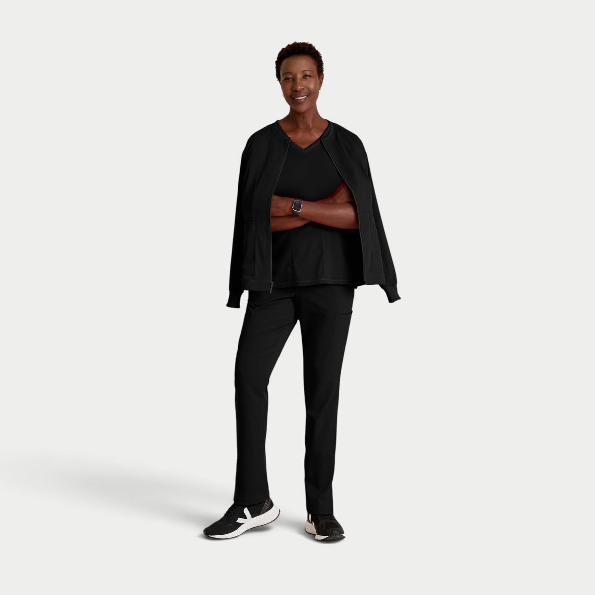 Millie 3-Pocket Crewneck Scrub Jacket | GRSW017