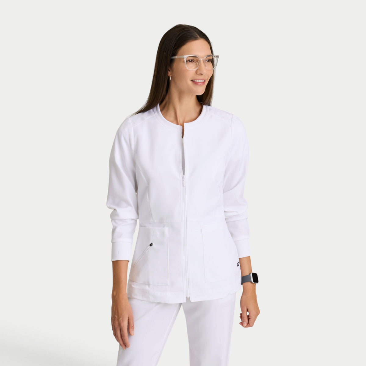 Millie 3-Pocket Crewneck Scrub Jacket | GRSW017