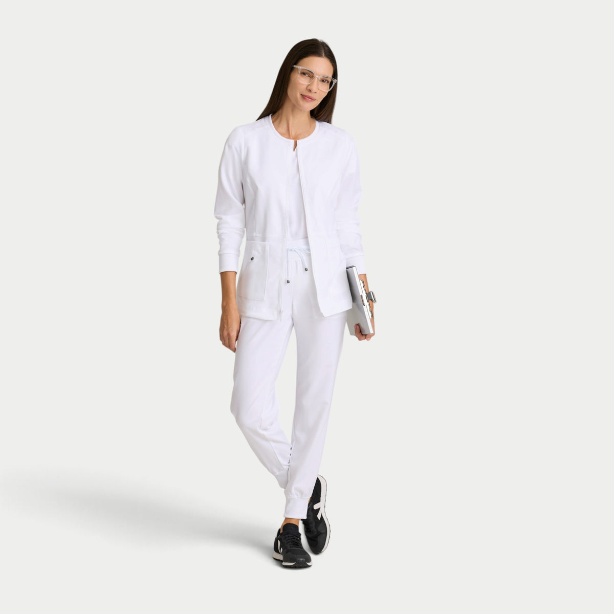Millie 3-Pocket Crewneck Scrub Jacket | GRSW017