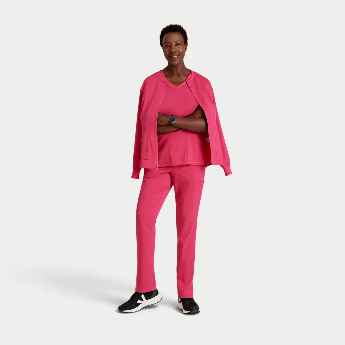 Millie 3-Pocket Crewneck Scrub Jacket | GRSW017