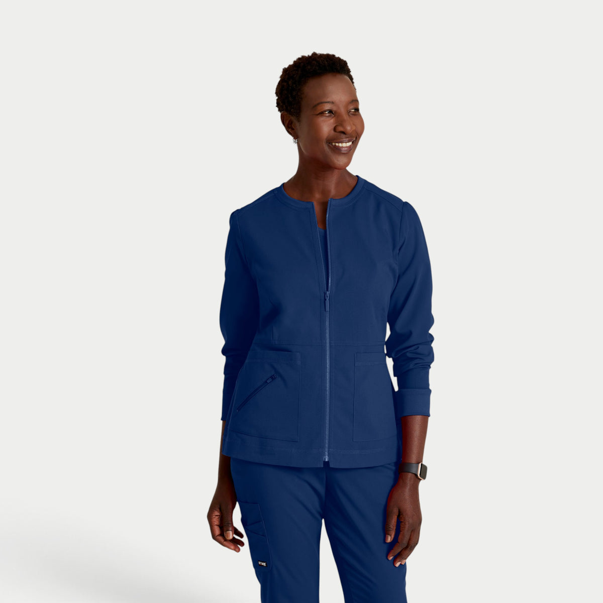 Millie 3-Pocket Crewneck Scrub Jacket | GRSW017
