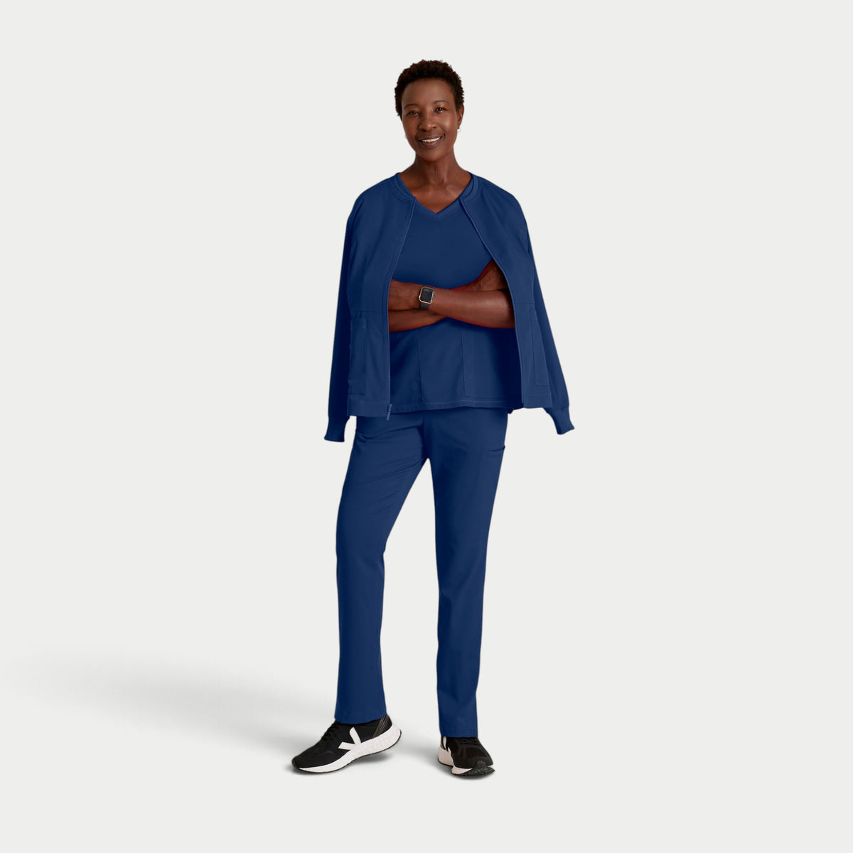 Millie 3-Pocket Crewneck Scrub Jacket | GRSW017