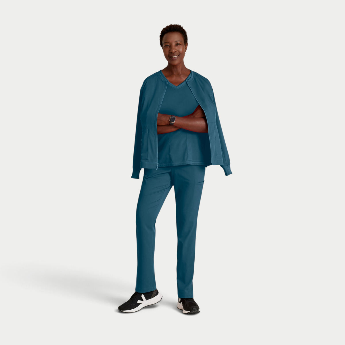 Millie 3-Pocket Crewneck Scrub Jacket | GRSW017