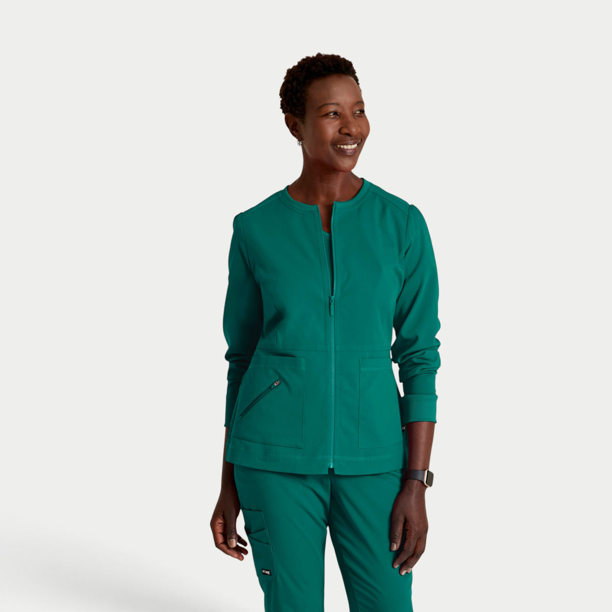 Millie 3-Pocket Crewneck Scrub Jacket | GRSW017