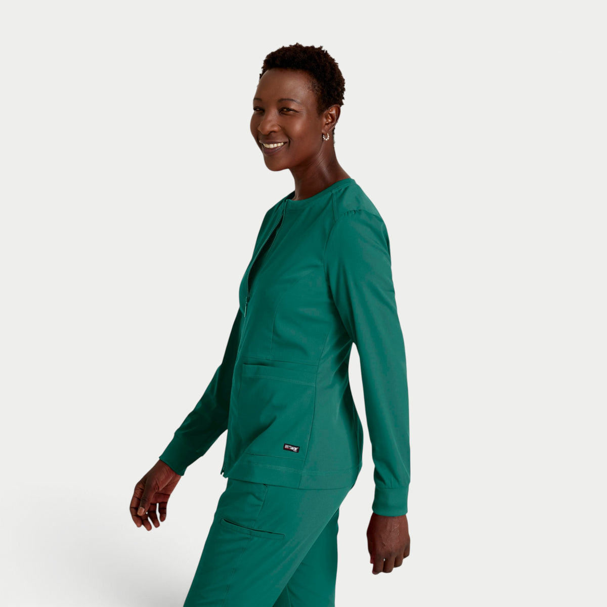 Millie 3-Pocket Crewneck Scrub Jacket | GRSW017