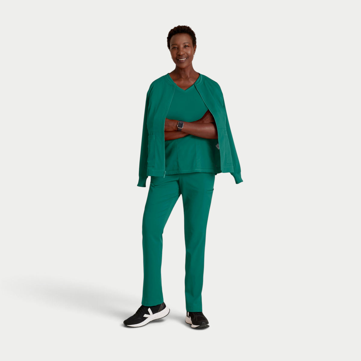 Millie 3-Pocket Crewneck Scrub Jacket | GRSW017