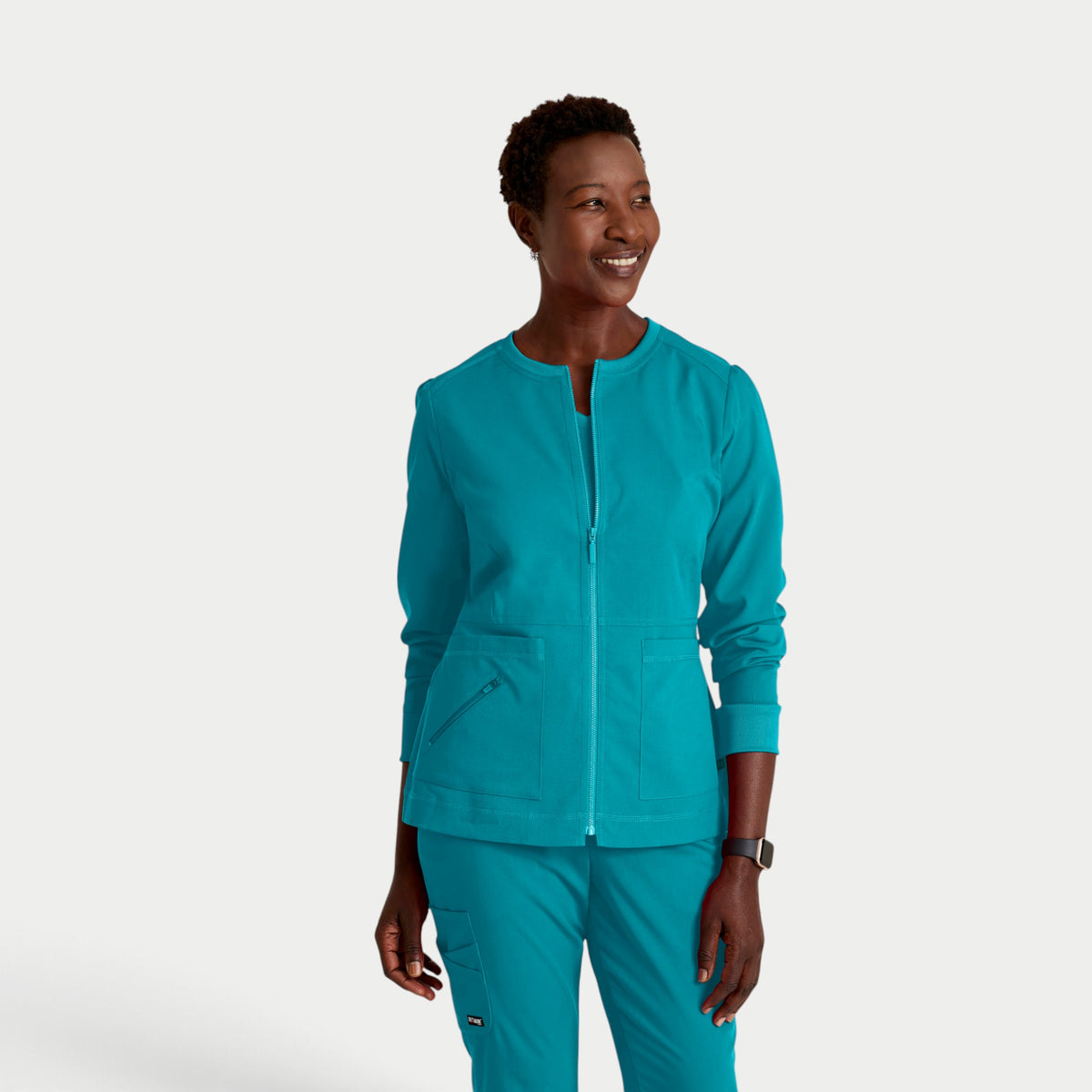 Millie 3-Pocket Crewneck Scrub Jacket | GRSW017