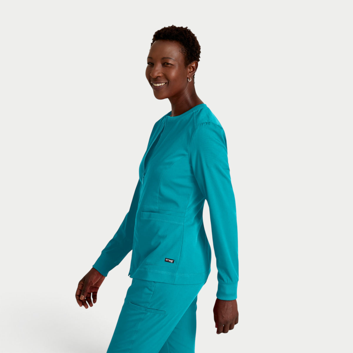 Millie 3-Pocket Crewneck Scrub Jacket | GRSW017