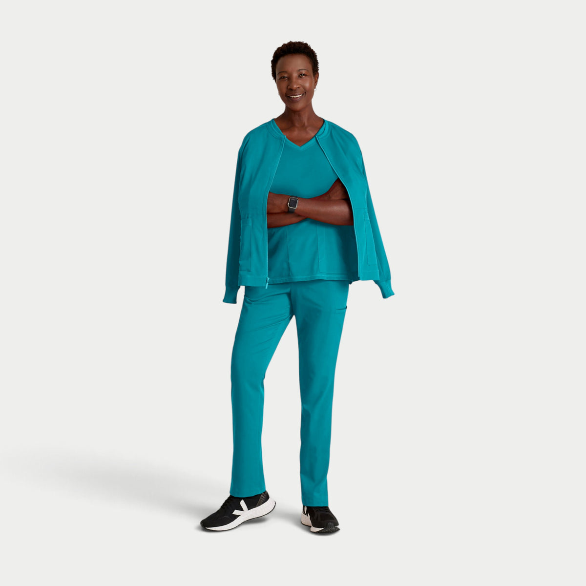 Millie 3-Pocket Crewneck Scrub Jacket | GRSW017