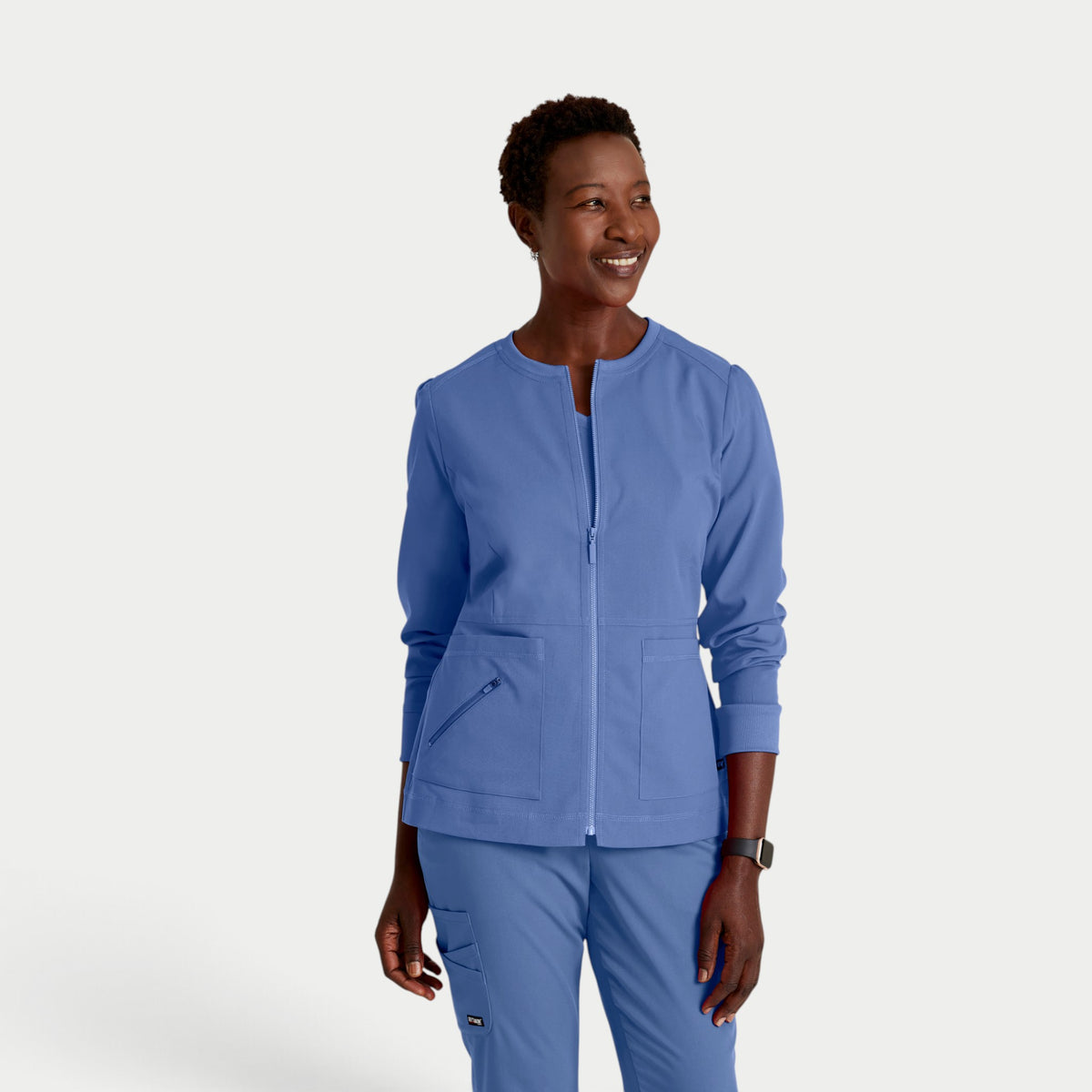 Millie 3-Pocket Crewneck Scrub Jacket | GRSW017